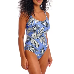 Maillot de bain une pièce - Bleu florale