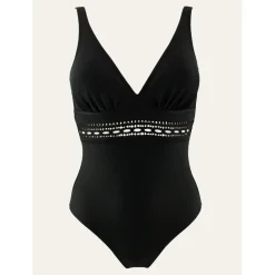 Maillot de bain une pièce sans armatures Janine Robin noir