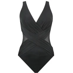 Maillot de bain une pièce gainant noir Bonnet B à D en nylon