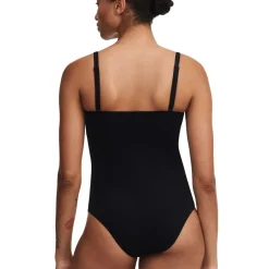Maillot de bain une pièce sans armature et bretelle amovible - Noir/Blanc