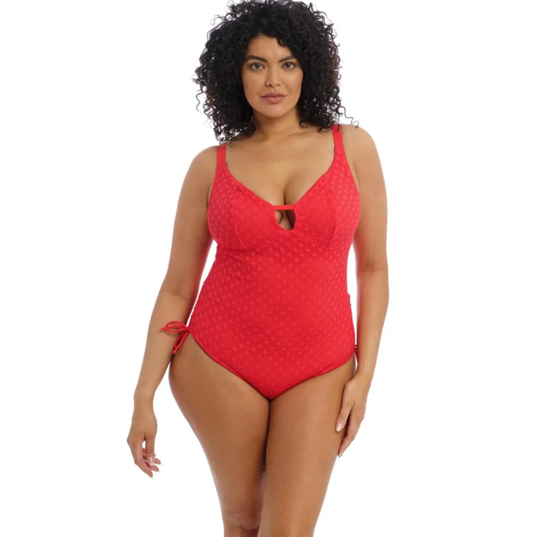 Maillot de Bain Une Pièce à Bonnet Souple Sans Armature Rouge Elomi Bain