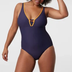 Maillot de bain une pièce sans armature - Marine