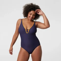 Maillot de bain une pièce sans armature - Marine