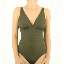 Maillot de bain une pièce sans armatures dos nu vert