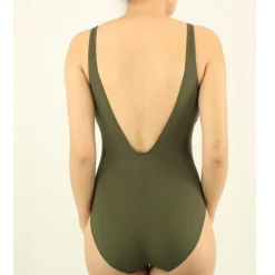 Maillot de bain une pièce sans armatures dos nu vert