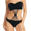 Maillot de bain une pièce bandeau-monokini Freya MACRAME black-Freya Maillots noir