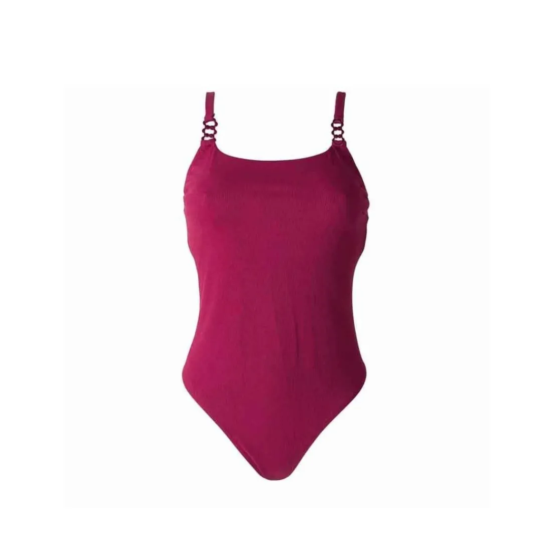 Maillot une pièce bordeau Hibiscus rouge