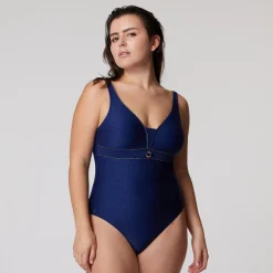 Maillot une pièce sans armatures Bleu