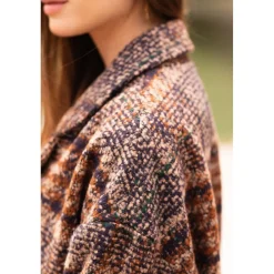 Manteau Carreaux Marron STOBY