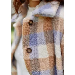 Manteau carreaux NINA rouge