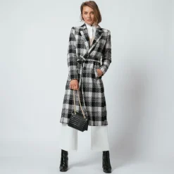 Manteau ceinturé à carreaux Ben