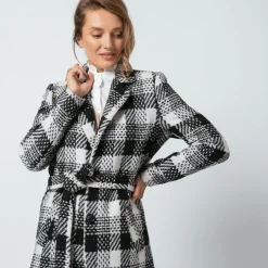 Manteau ceinturé à carreaux Ben