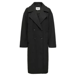Manteau col à revers col à revers gris foncé Demi