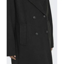Manteau col à revers col à revers gris foncé Demi