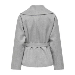 Manteau col à revers col à revers gris clair Elsie