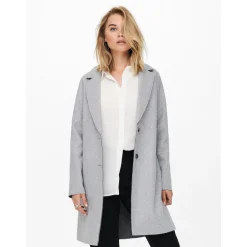 Manteau Col à revers Long gris