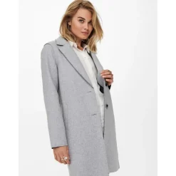 Manteau Col à revers Long gris