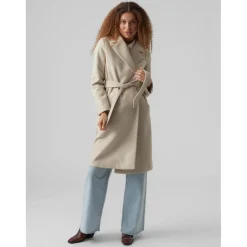 Manteau Col à revers Sous le genou blanc Eve