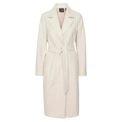 Manteau Col à revers Sous le genou blanc Eve