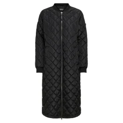 Manteau Col en V Poignets côtelés noir