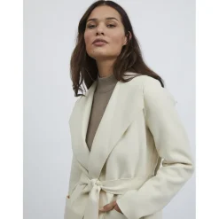 Manteau col italien gris clair