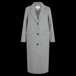 Manteau col italien gris Zoe