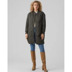 Manteau Col italien Long vert