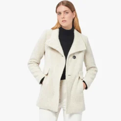 Manteau femme beige en laine