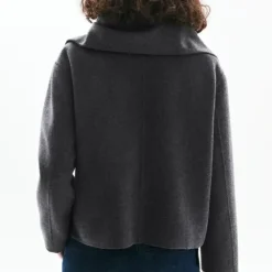 Manteau femme gris en laine
