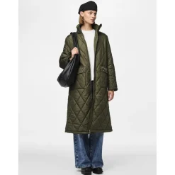 Manteau long matelassé Mailey vert Tia