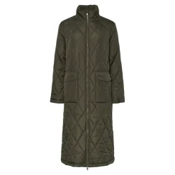 Manteau long matelassé Mailey vert Tia