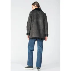 Manteau ORCHA noir en tencel