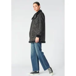 Manteau ORCHA noir en tencel