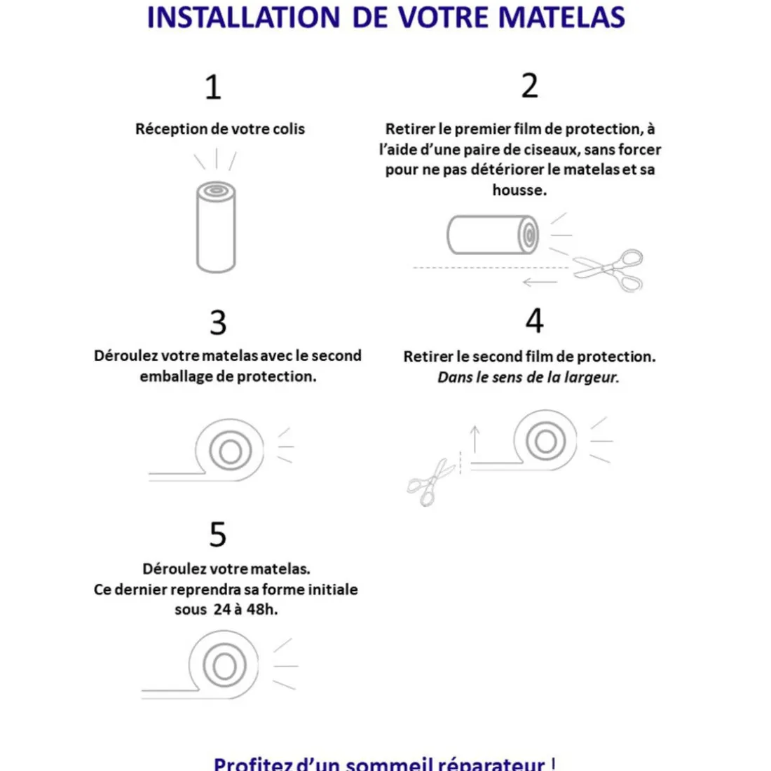 Matelas Roulé Mousse Haute Résilience CIRRUSO - Made In France