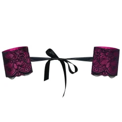 Menottes dentelle lie de vin