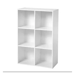 Meuble à 6 cases en bois blanc
