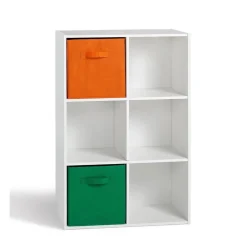 Meuble à 6 cases en bois blanc