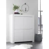 Meuble 4 portes en bois FIRENZE blanc opaque