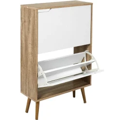 Meuble A Chaussures 2 Portes en Bois