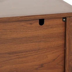 Meuble bas 4 portes 2 étagères Wany marron