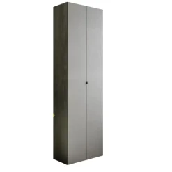 Meuble de rangement 2 portes 10 étagères reglable Blanc
