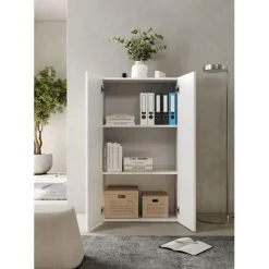 Meuble de rangement 2 portes 2 étagères