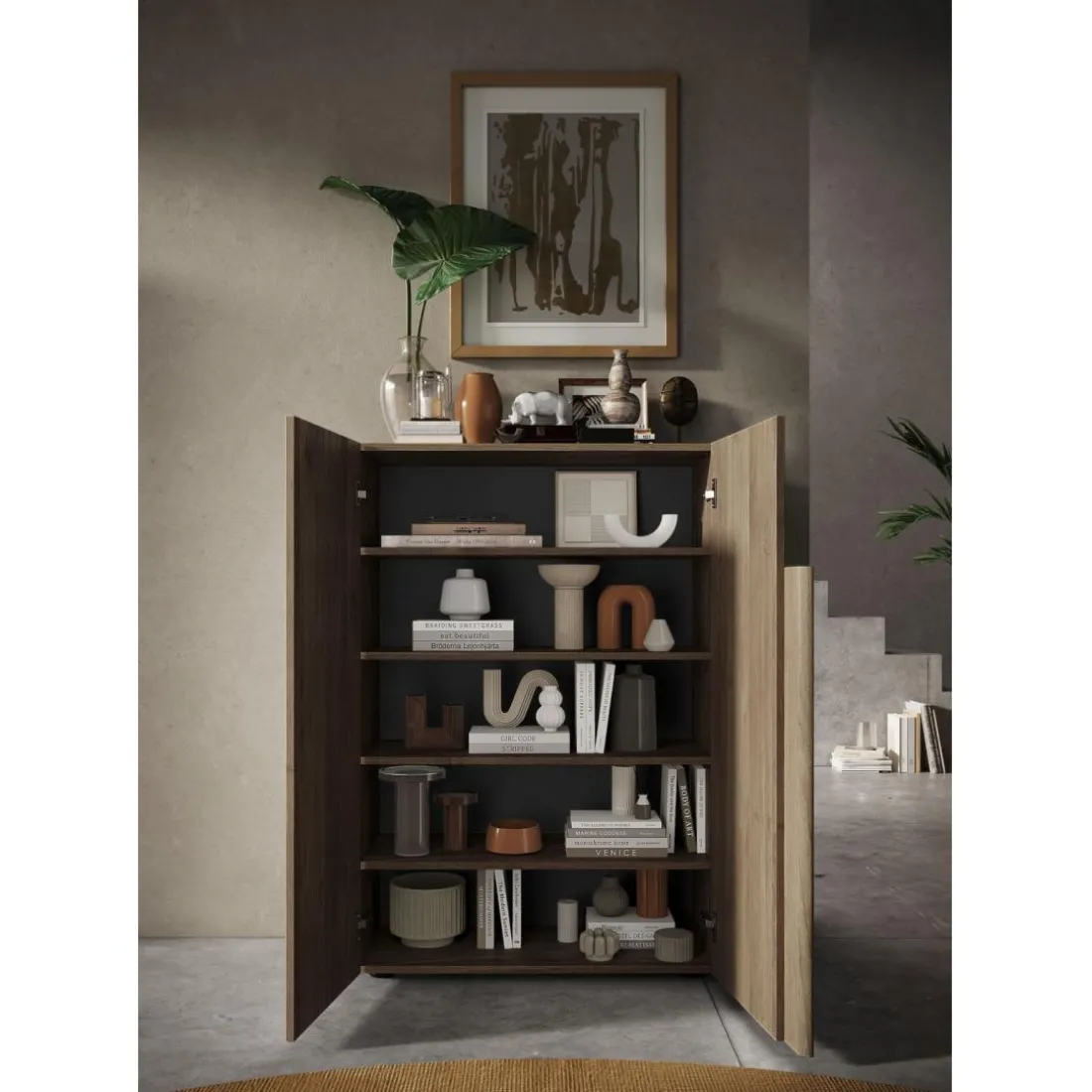 Meuble de rangement Jessie 2 Portes coloris chêne mercure