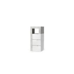 Meuble de rangement salle de bain 3 tiroirs effet béton façade blanc L35xH78 cm