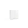 Meuble de rangement salle de bain 2 portes coloris blanc laqué brillant