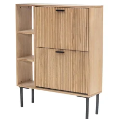 Meuble Entrée a Chaussures Bois 2 Tiroirs Marron