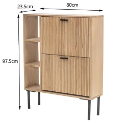 Meuble Entrée a Chaussures Bois 2 Tiroirs Marron