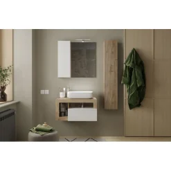 Meuble salle de bain Ancona suspendu coloris 78 cm