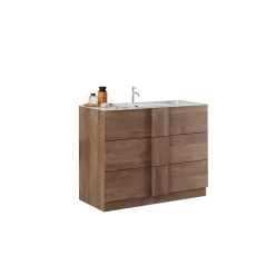 Meuble salle de bain Jessie sur pieds coloris Chêne Mercure