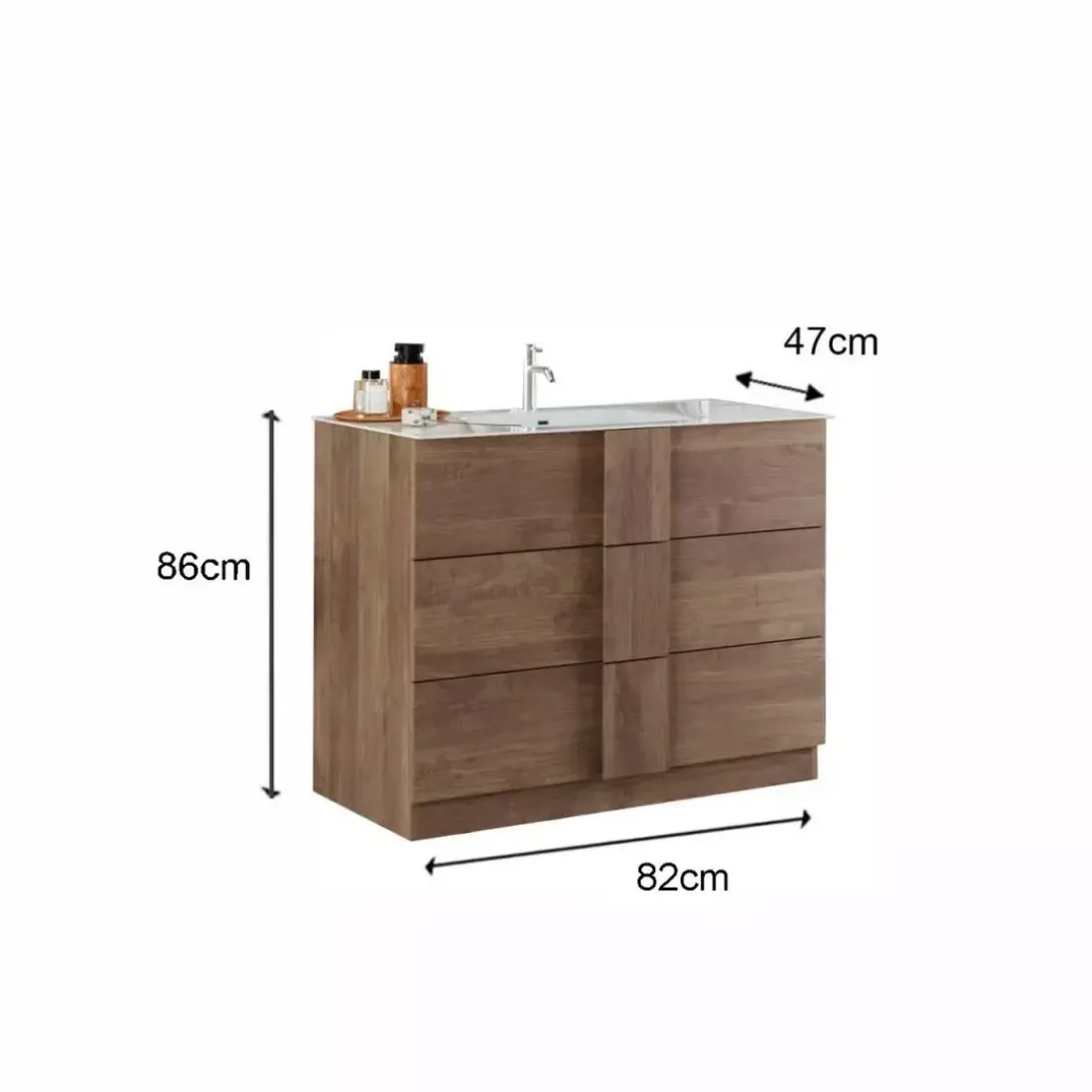 Meuble salle de bain Jessie sur pieds coloris Chêne Mercure